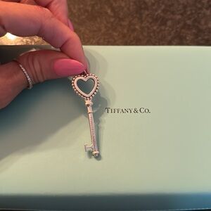 Tiffany & Co. Silver Heart Key Charm 2 inches